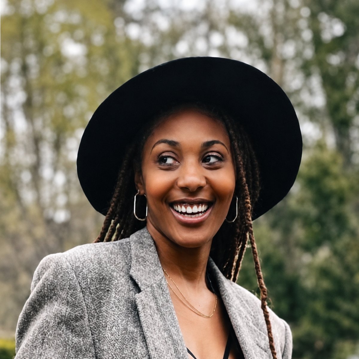Riann Grant, founder of Dept. Collective, photographed outdoors